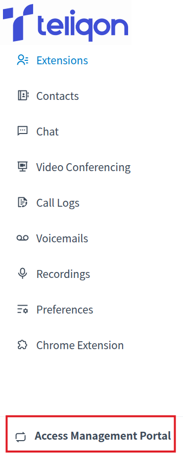 CRM integrations Cloud PBX sidebar boxing Access Management Portal