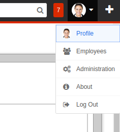 CRM integrations SugarCRM avatar menu showing Administration