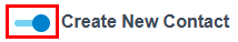 CRM integrations Create New Contact toggle enabled and highlighted