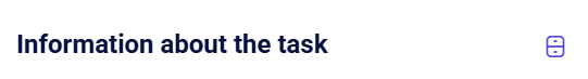 CRM tasks information header with archive cabinet icon on the right