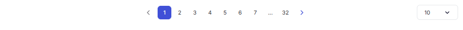 Portal reports bottom pagination with page 1 active and 10 rows dropdown